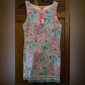 LILLY PULITZER Larsen Stretch Terry Shift Dress, L, Celestial Blue—BEAUTIFUL!!